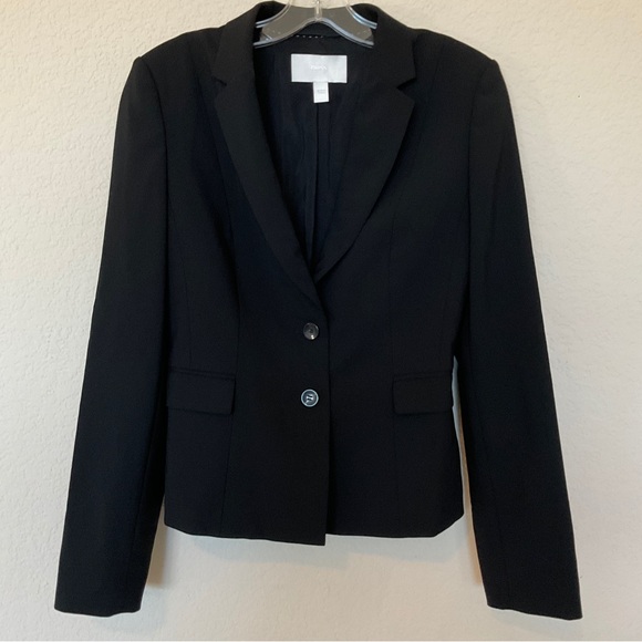Hugo Boss RARE Jaru Italian Stretch Wool Blazer Black Tailored Tapered EUC US 6 - Picture 8 of 16